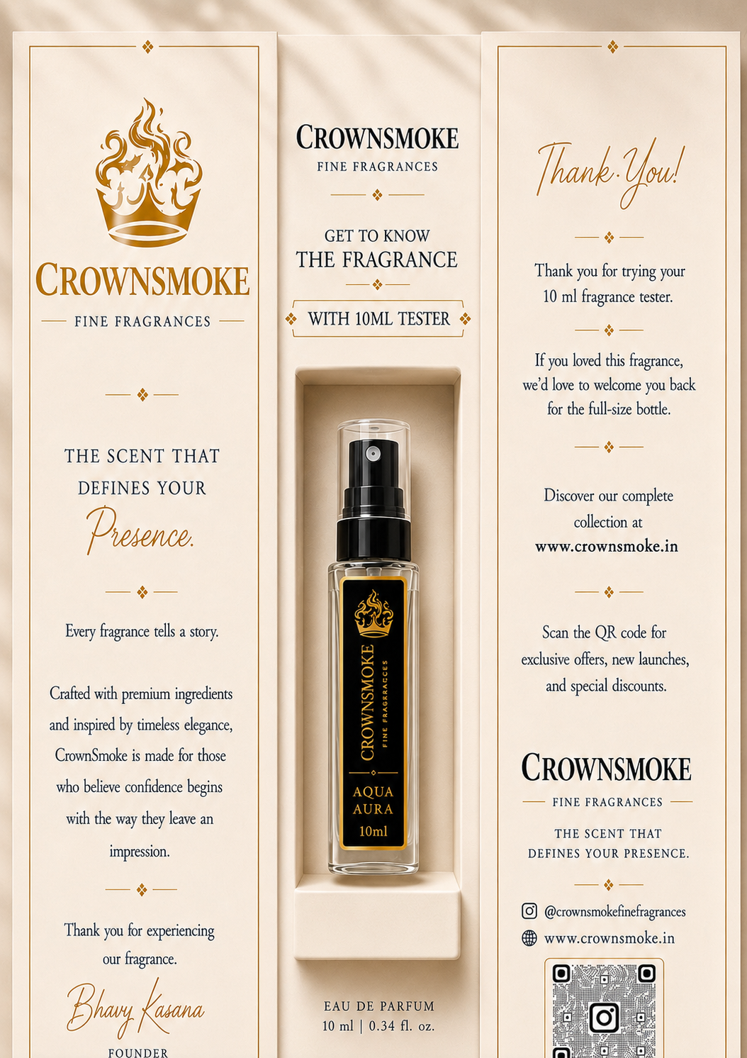 CrownSmoke Aqua Aura 10ml Perfume Tester