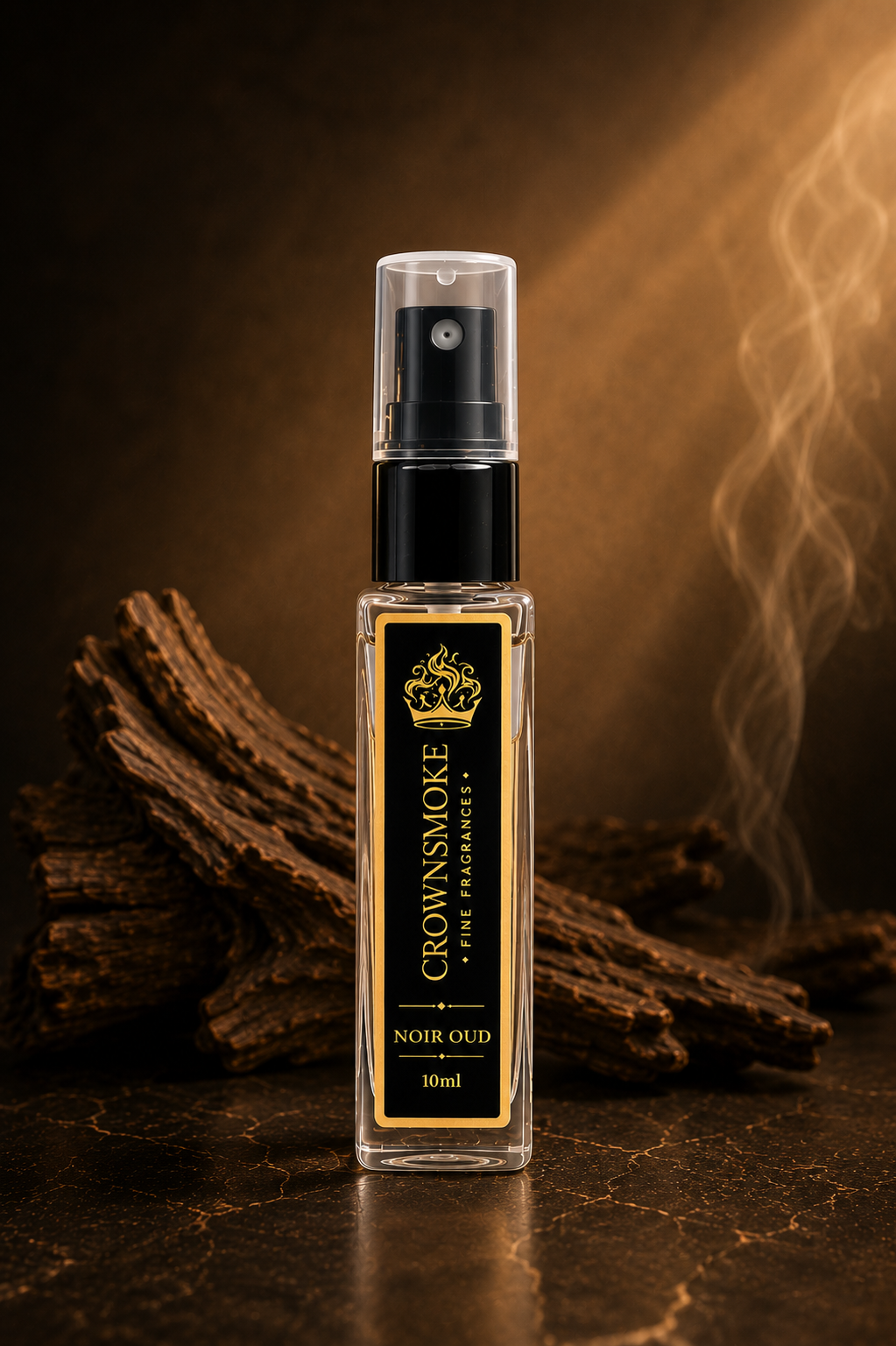CrownSmoke Noir Oud 10ml Perfume Tester | Luxury Oud Extrait de Parfum for Men