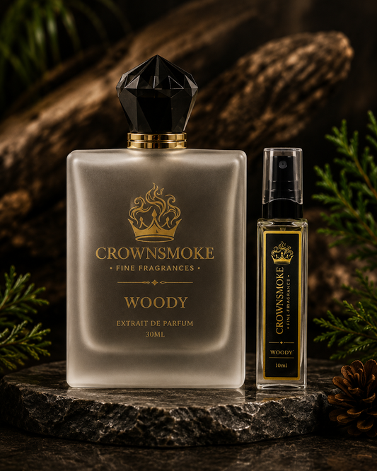 CrownSmoke Woody 10ml Perfume Tester | Luxury Woody & Earthy Extrait de Parfum