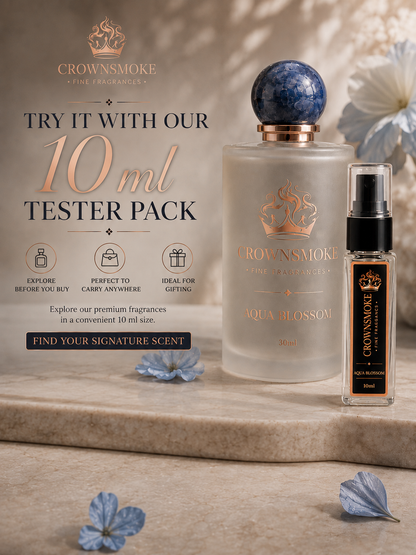 CrownSmoke Aqua Blossom 10ml Perfume Tester | Floral Fresh Eau de Parfum for Women