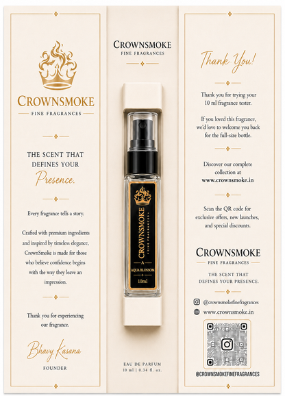 CrownSmoke Aqua Blossom 10ml Perfume Tester | Floral Fresh Eau de Parfum for Women