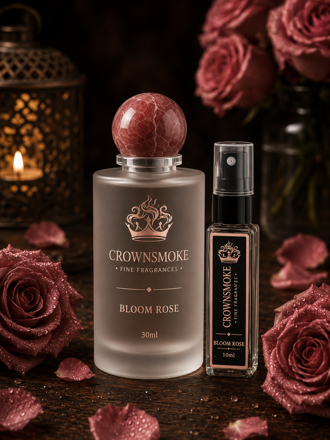 CrownSmoke Bloom Rose 10ml Perfume Tester | Long Lasting Rose Floral Eau de Parfum for Women