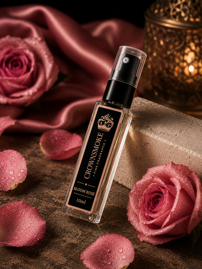 CrownSmoke Bloom Rose 10ml Perfume Tester | Long Lasting Rose Floral Eau de Parfum for Women