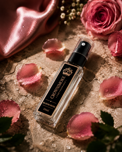 CrownSmoke Bloom Rose 10ml Perfume Tester | Long Lasting Rose Floral Eau de Parfum for Women