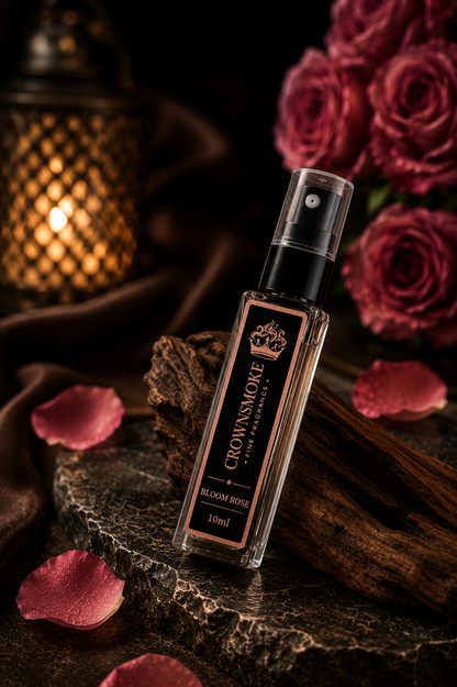 CrownSmoke Bloom Rose 10ml Perfume Tester | Long Lasting Rose Floral Eau de Parfum for Women