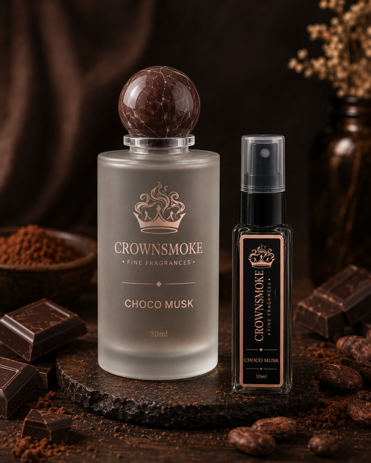 CrownSmoke Choco Musk 10ml Perfume Tester | Long Lasting Chocolate Musk Eau de Parfum | Travel Size Mini Perfume