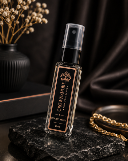 CrownSmoke Choco Musk 10ml Perfume Tester | Long Lasting Chocolate Musk Eau de Parfum | Travel Size Mini Perfume