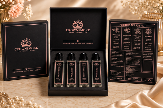 Crownsmoke Fine Fragrances Women's Perfume Discovery Set – 4 Luxury Long Lasting Mini Perfumes (40ml)