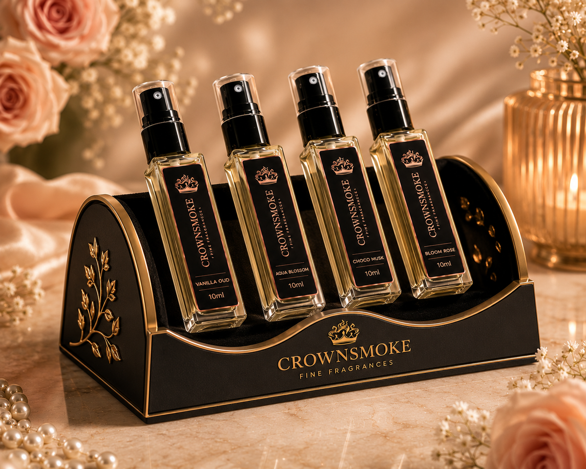 Crownsmoke Fine Fragrances Women's Perfume Discovery Set – 4 Luxury Long Lasting Mini Perfumes (40ml)